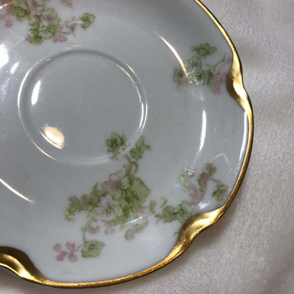 Haviland Floral Limoges Plate White w/Gold Trim GUC Vintage Saucer Tea Schleiger - Picture 3 of 8